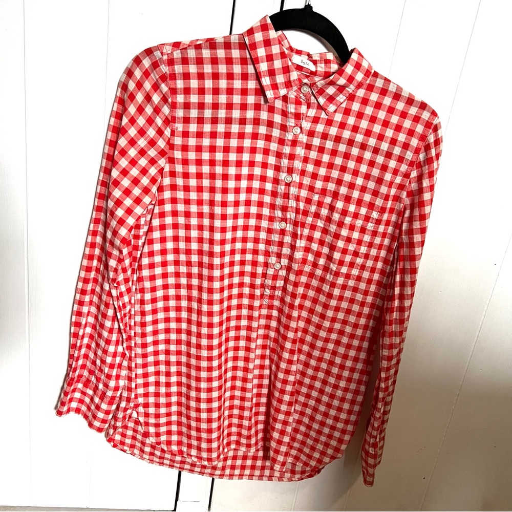 J.Crew Factory Red Gingham Popover
